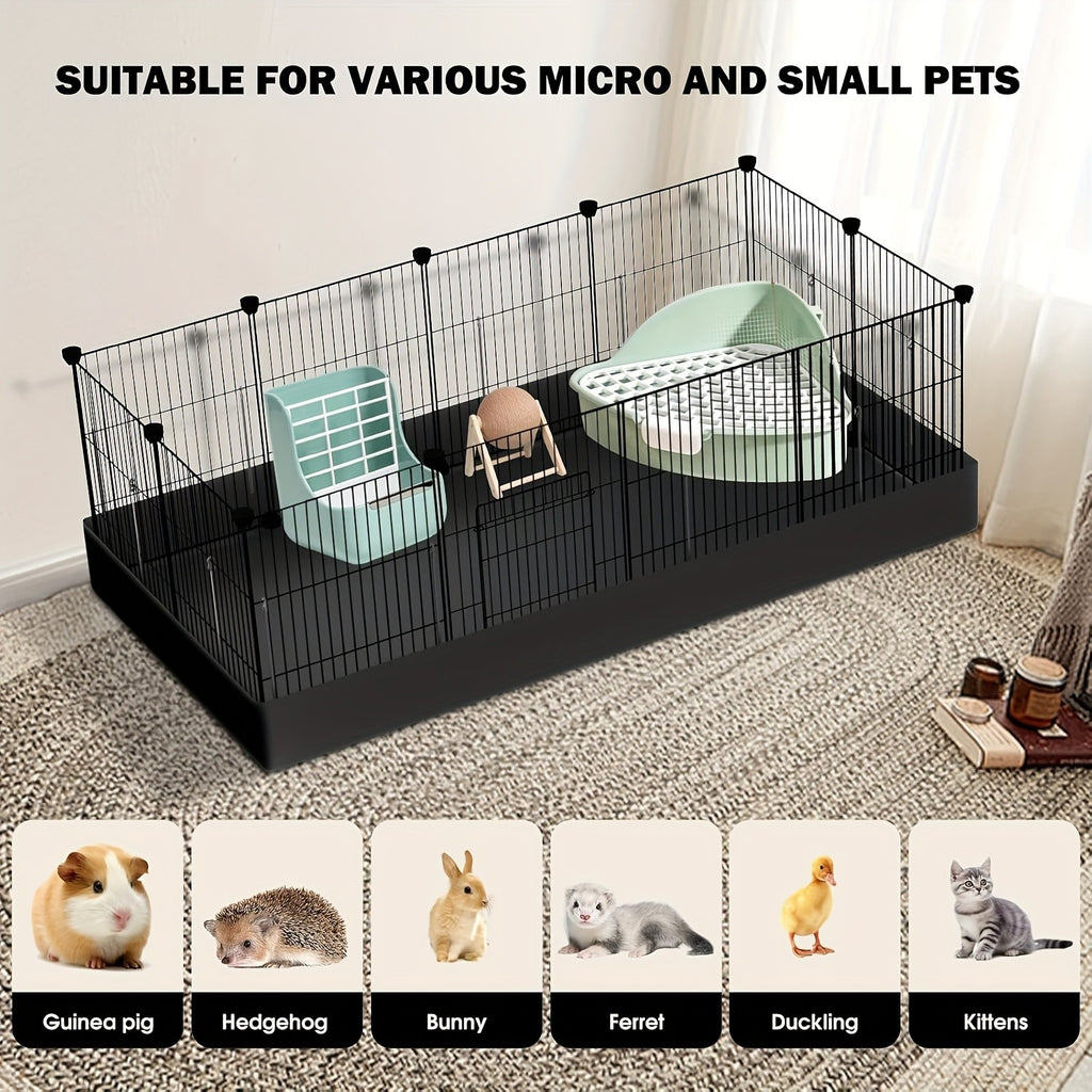 Guinea Pig Cage 48-Inch C&C Small Animal Playpen with One-Hand Release Hook, Triple Fixing Design and Optional PVC Bottom Liner
