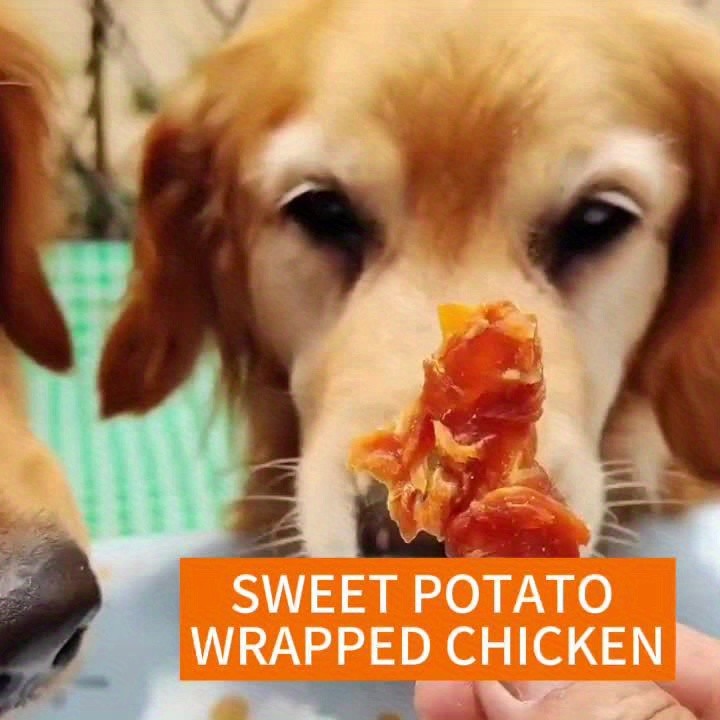 Chicken Dog Treats with Sweet Potato Wraps or Jerky Options, 100g and 600g Packs plus 900g Wraps for Supervised Training Rewards and Snack Time