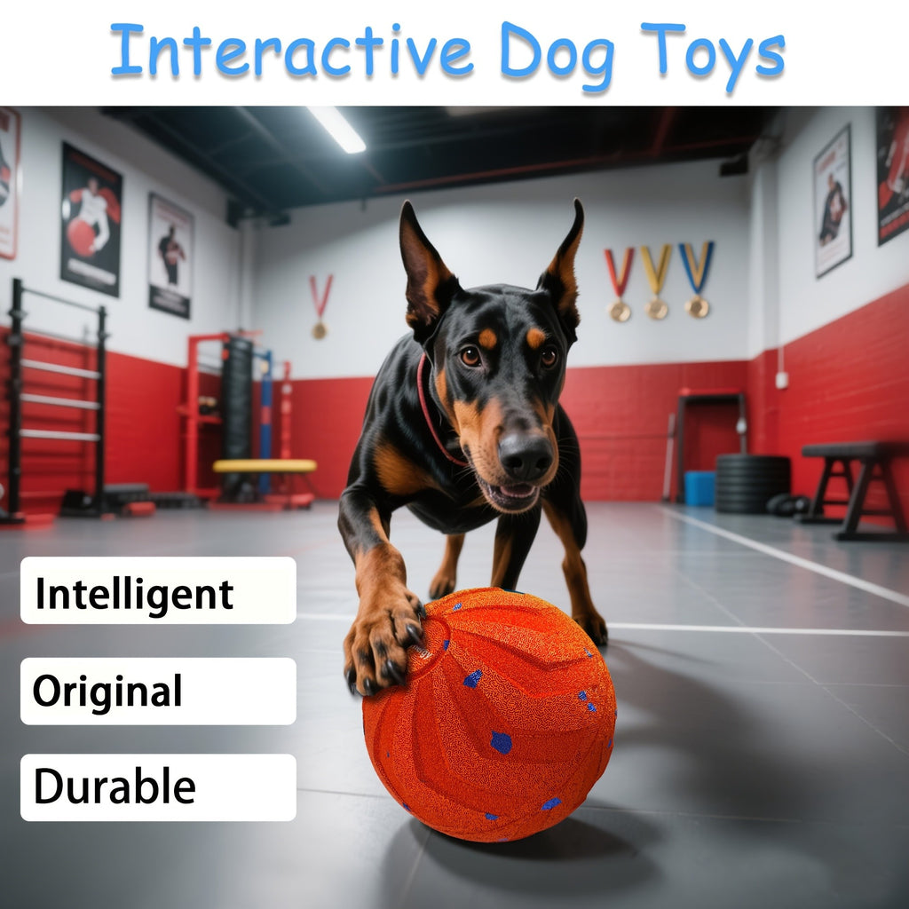 Smart Bouncing Dog Ball with Tap-to-Start Activation, Automatic Rolling and Spinning E-TPU Chase Toy with Sleep Mode for Medium and Large Dogs