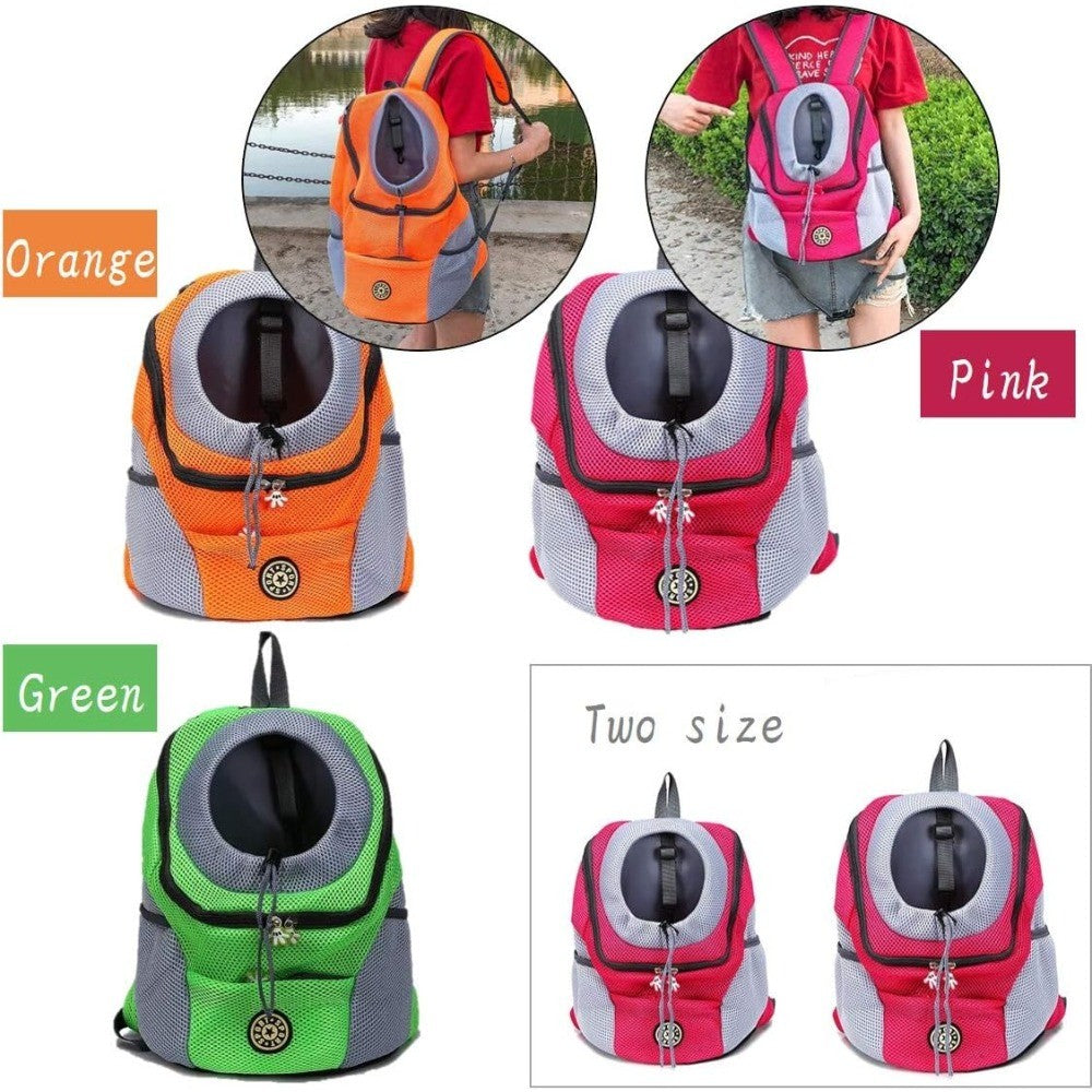 Legs Out Dog Backpack Carrier for 13-17 lb Pets, Medium Breathable Front Carrier with Adjustable Neck Cushion and Safety Leash for Walks and Travel