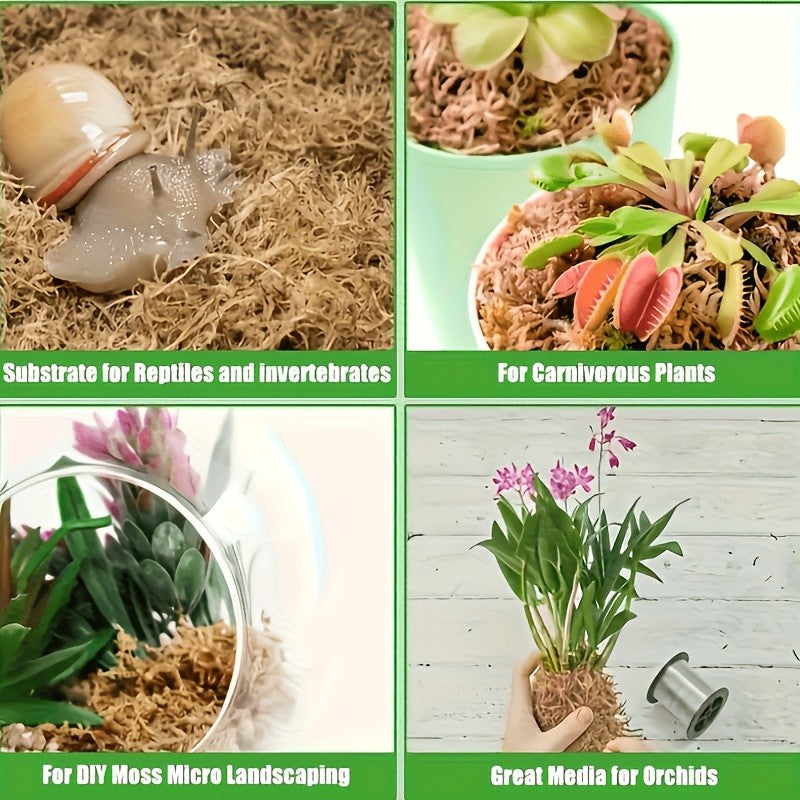Peat Moss for Reptile Habitats, Orchids and Carnivorous Plants, Compressed Water-Expanding Dry Moss in 100g or 200g Packs for Planting Projects