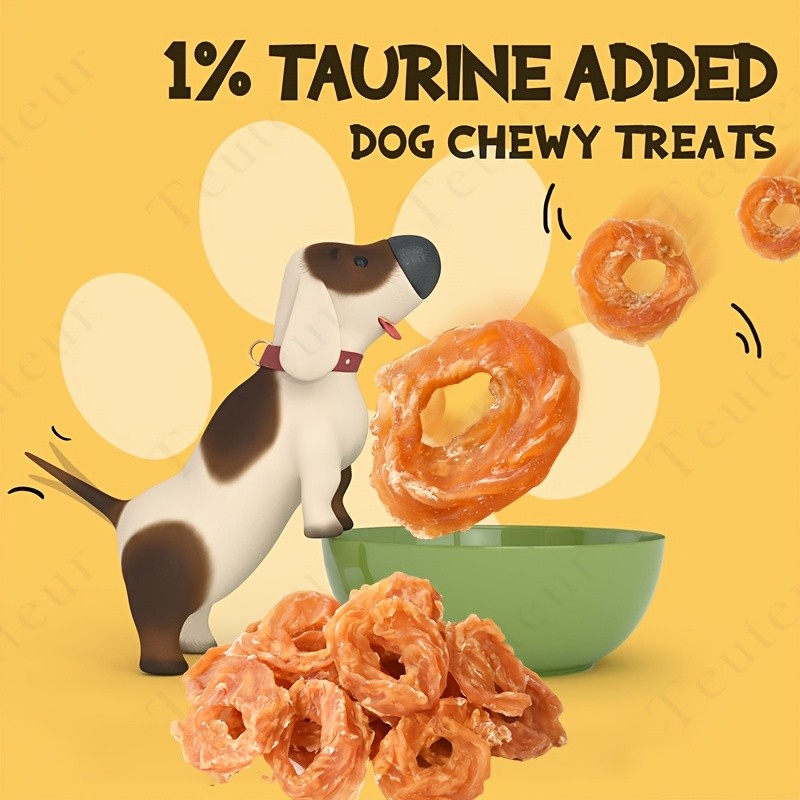 Chicken Ring Dog Treats, 120g / 4.23oz Crunchy Chicken Breast Snacks for Supervised Training Rewards, Everyday Treat Time and Dog Lover Gifts
