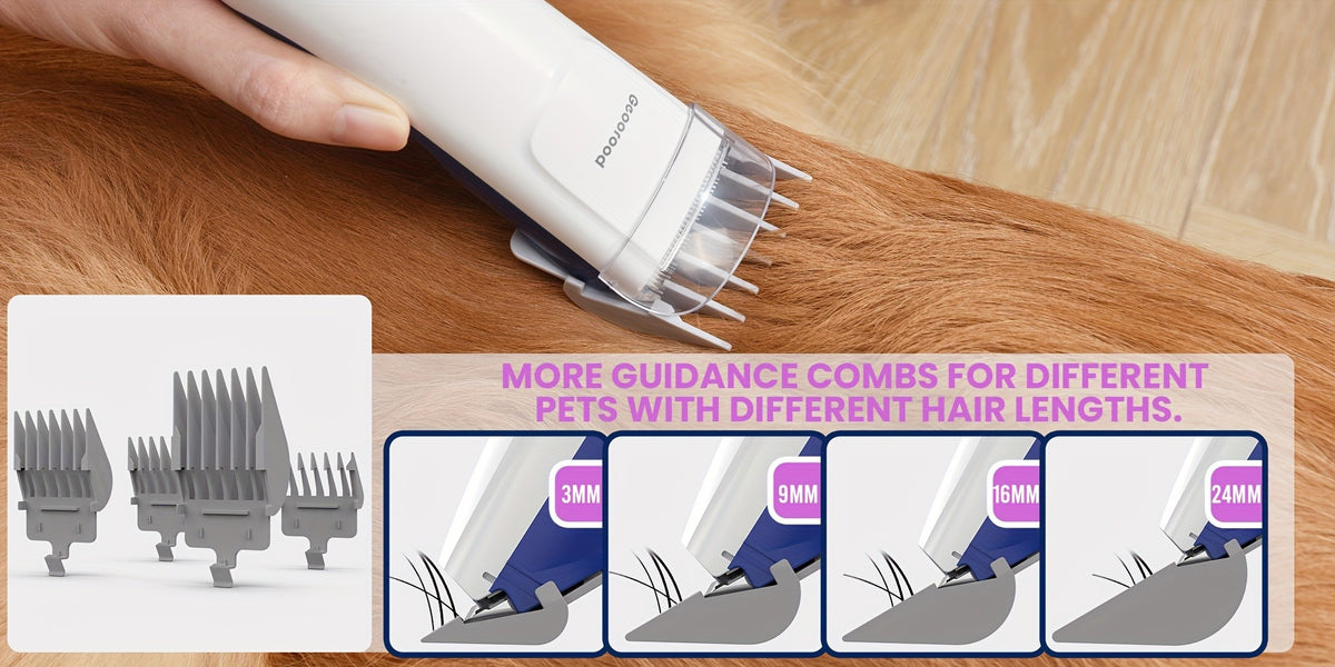 Dog Grooming Vacuum Kit G2 with Clippers, 2.5L Hair Collection Canister, 4 Grooming and Cleaning Tools and 3 Suction Levels, Blue or Green