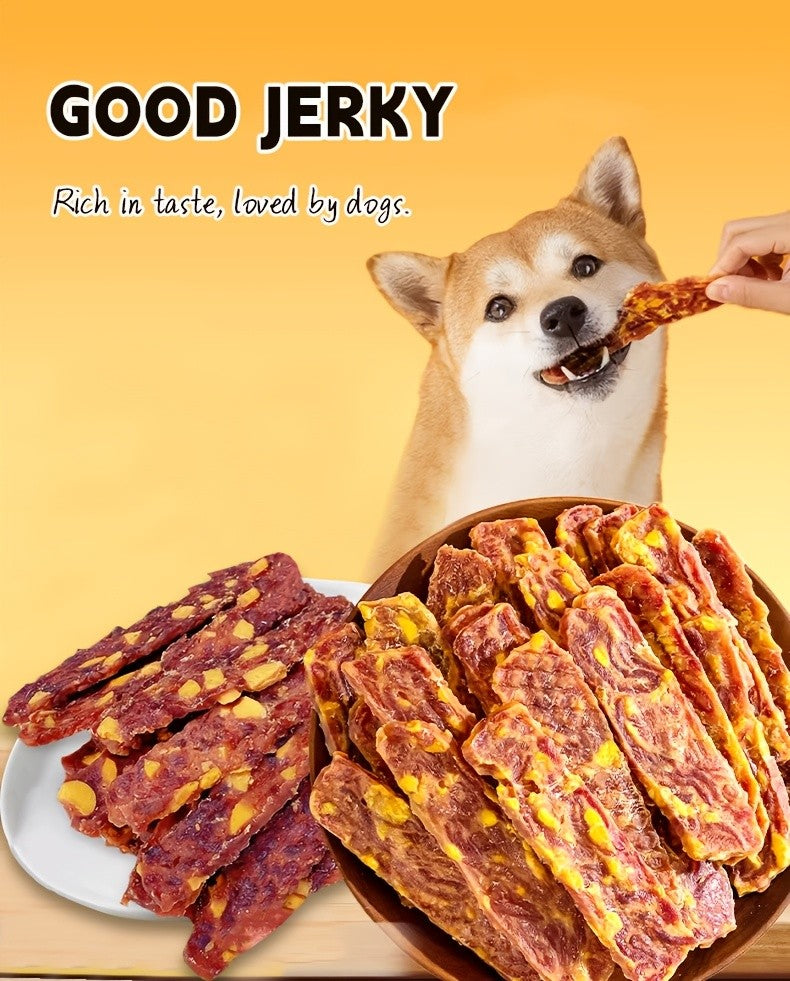 Duck and Egg Yolk Dog Treats 100g, Air-Dried Mixed Jerky Slices with Firm Chewy Texture for Supervised Rewards and Everyday Snack Time