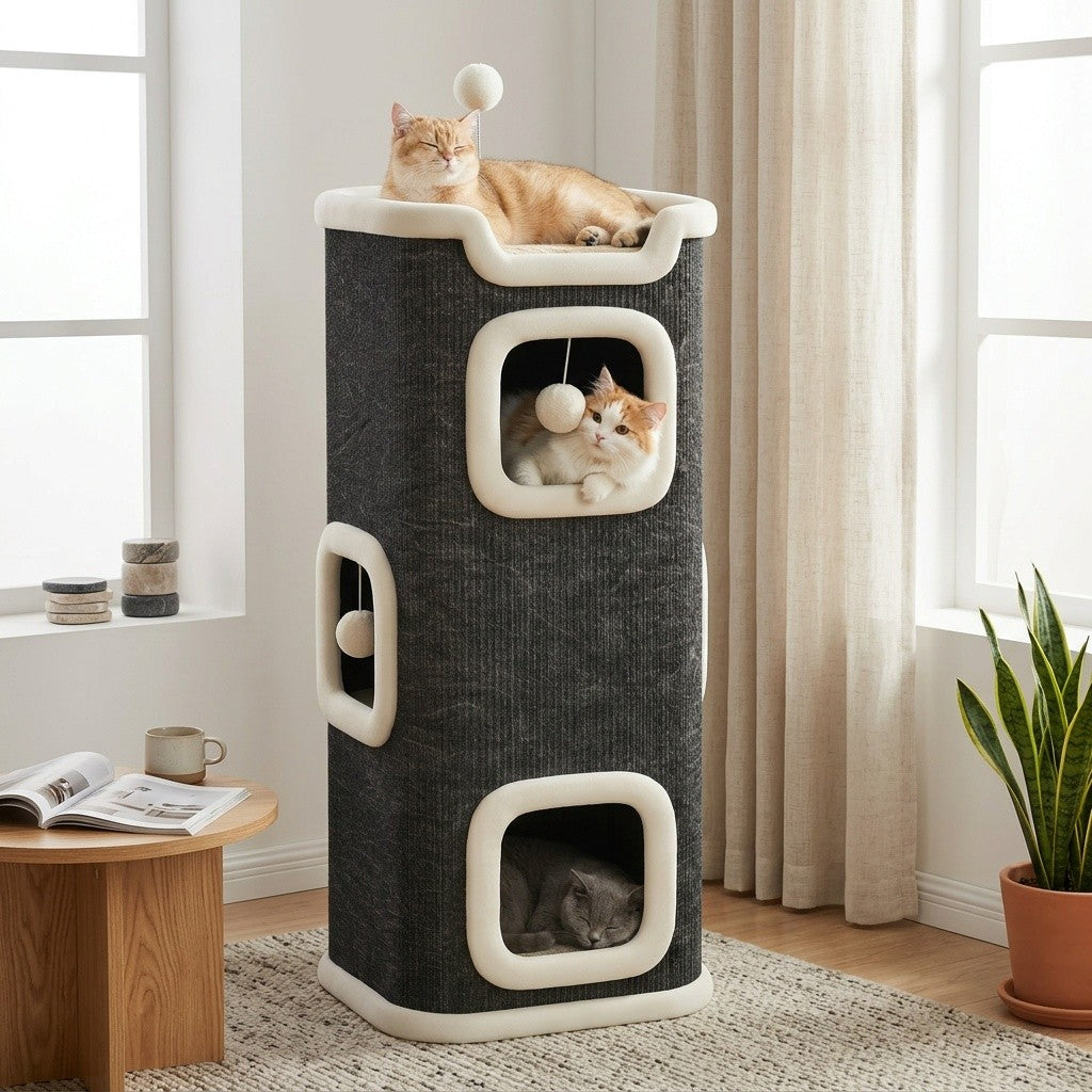 Small Cat Tree with Sisal Scratching Post and Cozy Condo Nest, Multi-Tier Indoor Cat Tower in 23 or 23.62 Inch Options for Kittens and Cats
