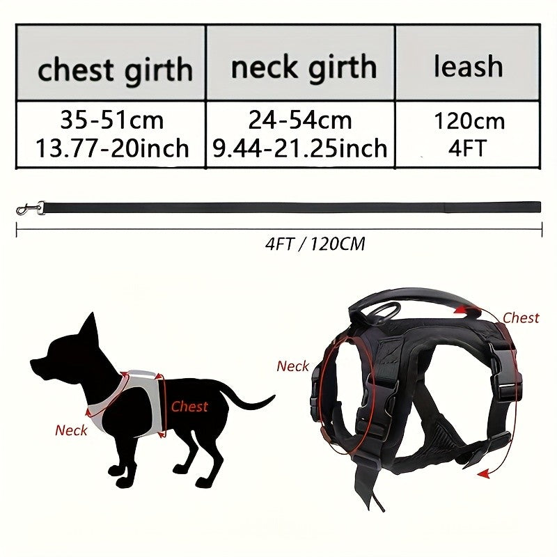 Cat Vest with Rubber Handle, Adjustable Tactical Nylon Pet Vest with Mesh Padding and Quick-Release Buckle for Large Cats and Small Dogs