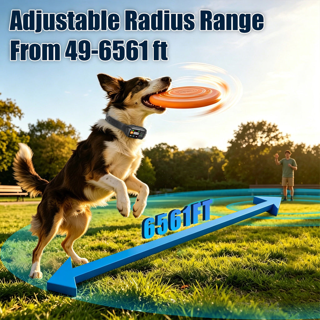GPS Dog Fence Collar with App Support, Wireless Virtual Electric Fence and Smart Pet Locator for Supervised Outdoor Boundary Training