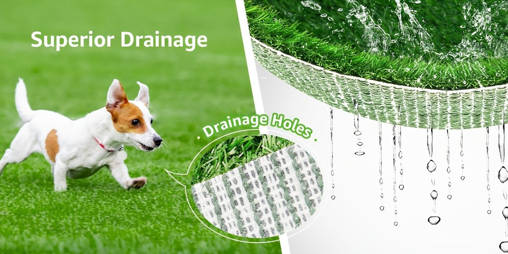 Washable Dog Potty Grass Mats with Drainage Holes and Rubber Backing, Reusable Artificial Turf Pads in Four Sizes for Indoor Training and Outdoor Use