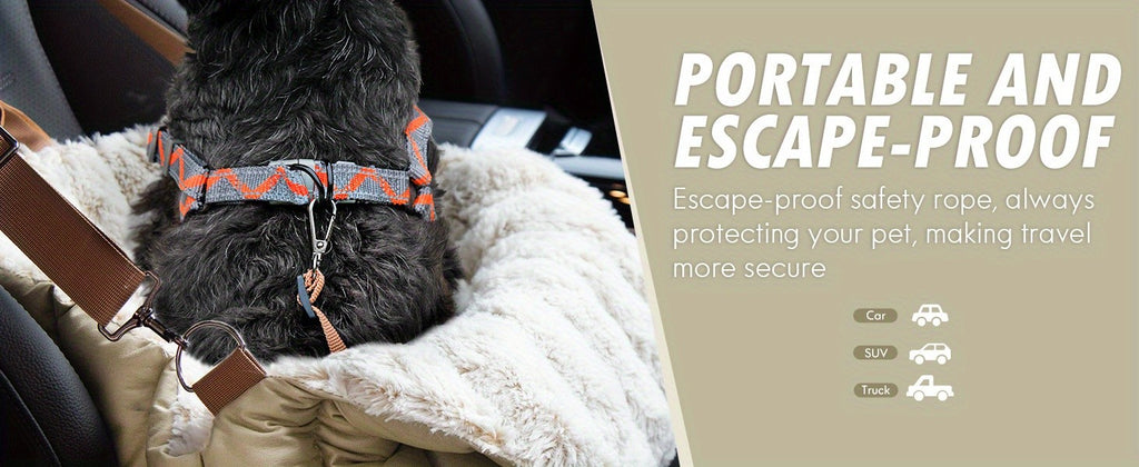 Small Dog Car Seat and Travel Tote for Dogs up to 10 lbs, Soft Fleece Interior Pet Carrier and Indoor Outdoor Bed in Eucalyptus Green