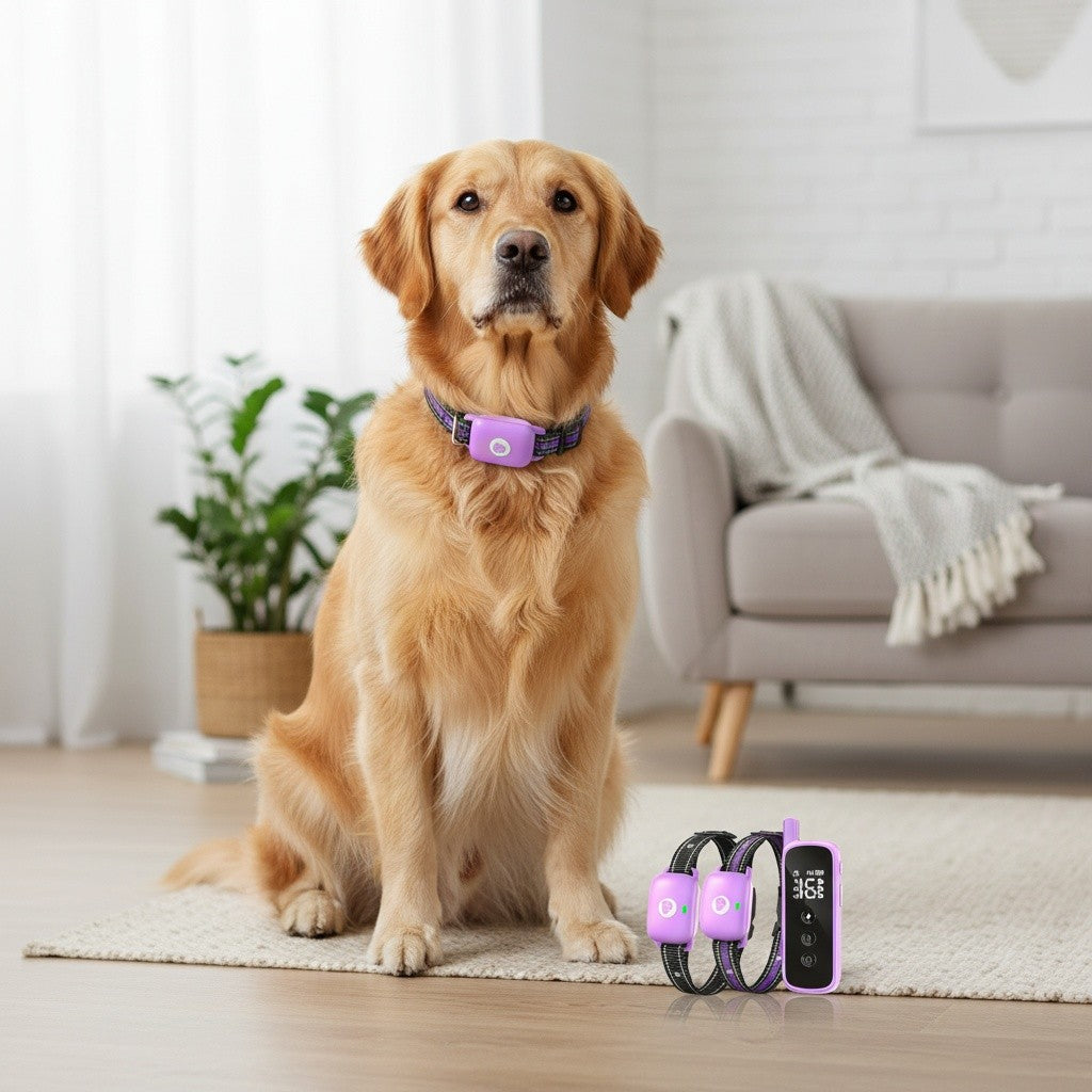 Dog Training Collar with Keypad Lock, 2600ft Listed Remote Range, Rechargeable Beep, Vibration and Static Modes, Orange or Purple Options for 1 to 3 Dogs