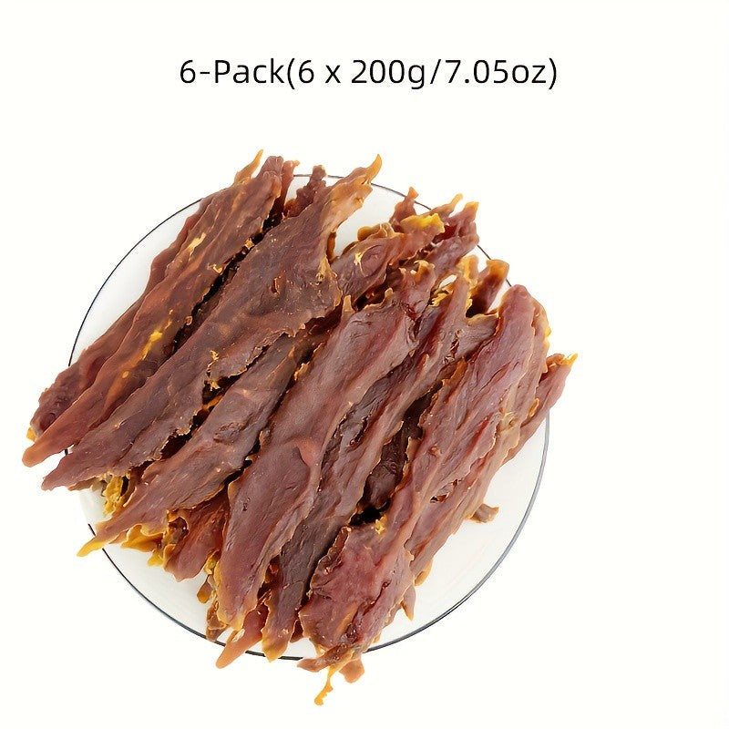 Duck Jerky Dog Treats 3-Pack, Three 200g Bags of Chewy Duck Meat Strips for Training Rewards and Daily Snacks for Small, Medium and Large Dogs