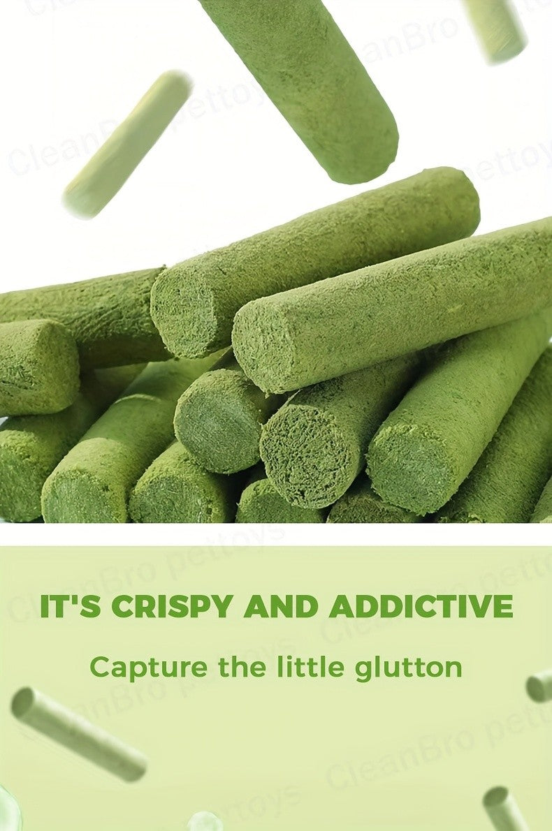 Cat Grass Chew Sticks, Freeze-Dried Edible Cat Snacks in 15 or 30 Piece Packs for Supervised Chewing, Treat Time and Cat Owner Gift Baskets