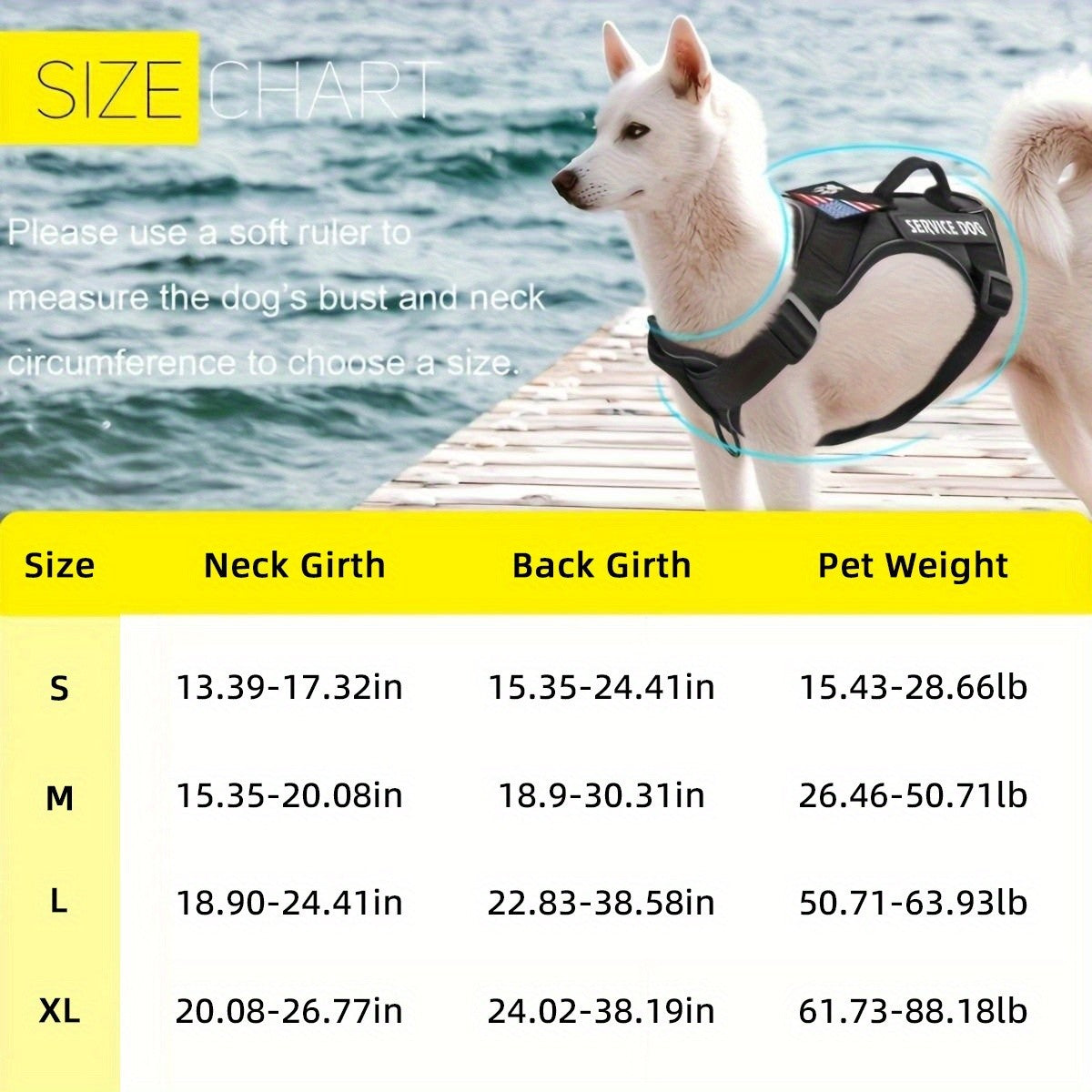 Dog Harness with Soft Control Handle, Adjustable Reflective Walking Vest for Daily Walks and Training, Five Color Choices in S to XL Sizes
