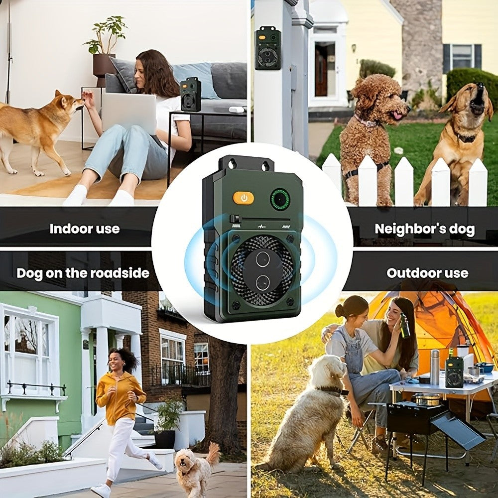 Ultrasonic Bark Box with Dual Sonic Emitters, Rechargeable Dog Bark Control Device with 3 Modes and Listed 50ft Range for Supervised Use