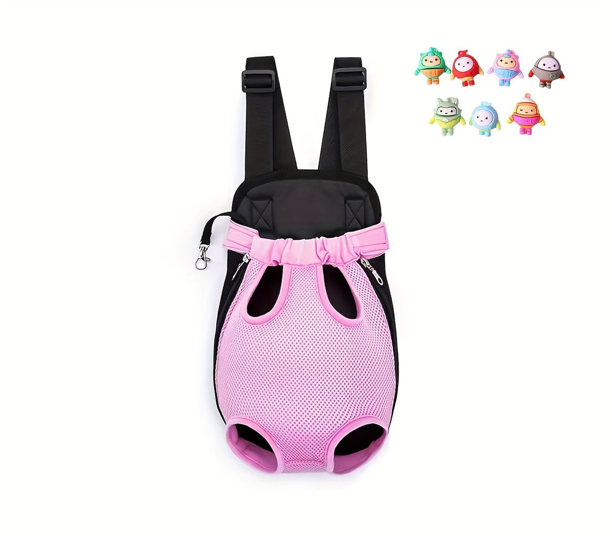 Lightweight Pet Backpack Carrier for Small to Medium Dogs and Cats, Breathable Mesh Travel Bag with Adjustable Shoulder Straps and Random Eggy Doll Gift