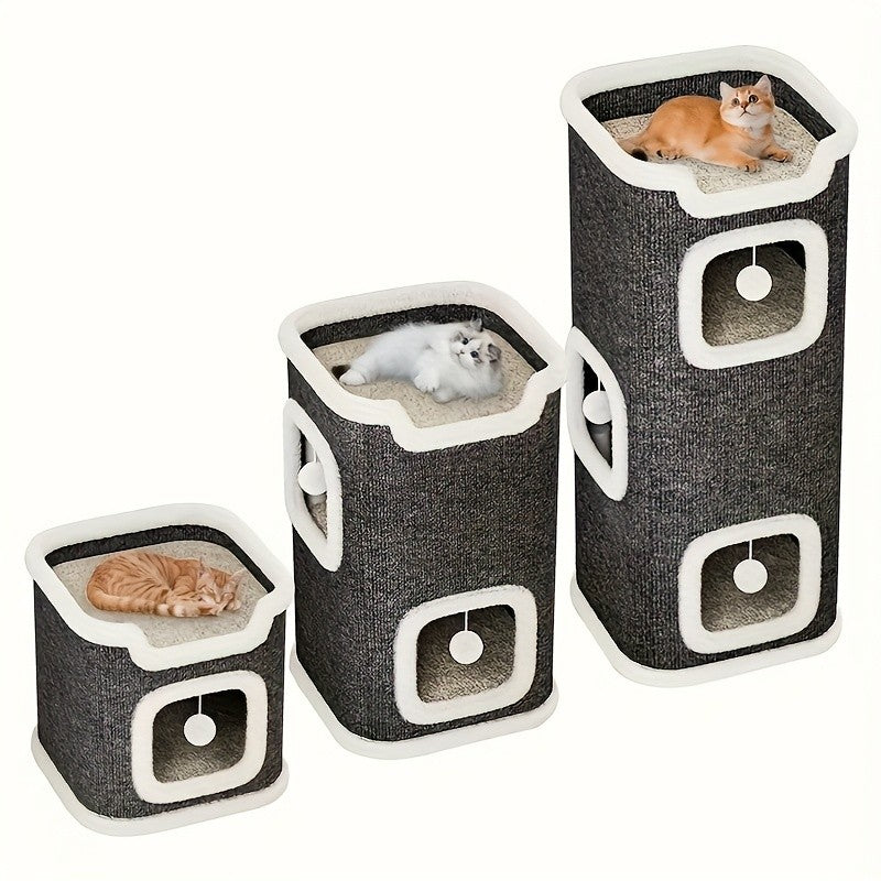Small Cat Tree with Sisal Scratching Post and Cozy Condo Nest, Multi-Tier Indoor Cat Tower in 23 or 23.62 Inch Options for Kittens and Cats