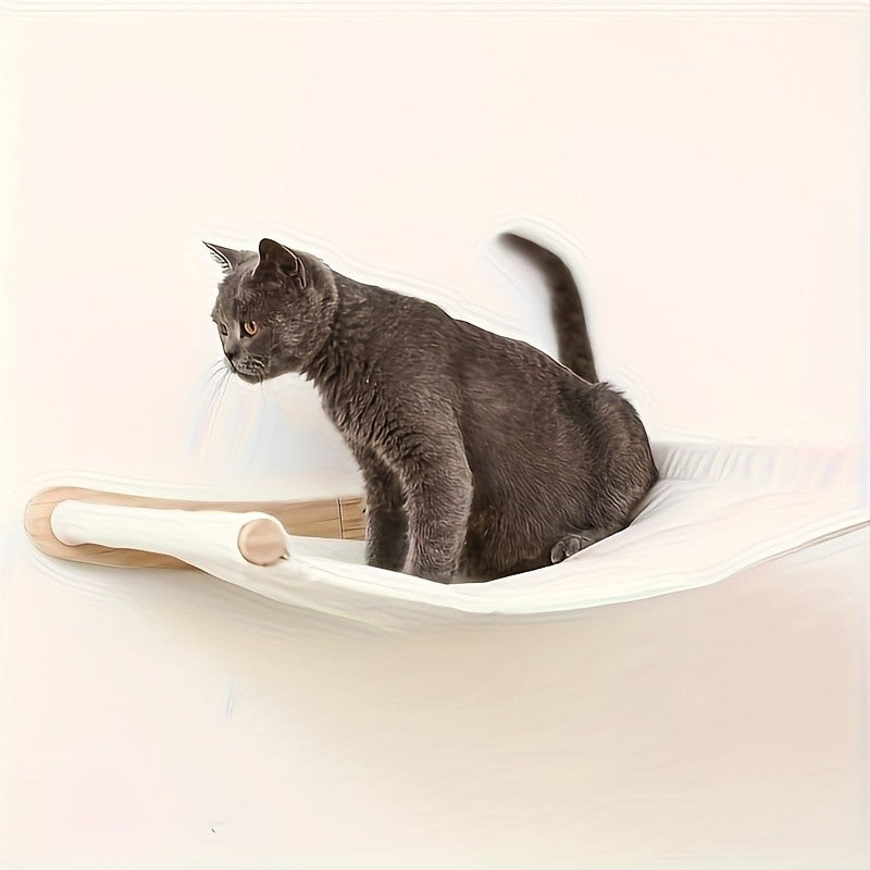 Cat Climbing Steps and Hammock Options for Indoor Cats, Two-Step Platform or Cat Hammock Style for Home Climbing, Perching and Lounging Areas