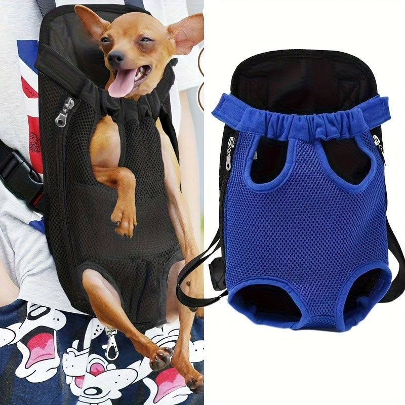 Lightweight Pet Backpack Carrier for Small to Medium Dogs and Cats, Breathable Mesh Travel Bag with Adjustable Shoulder Straps and Random Eggy Doll Gift