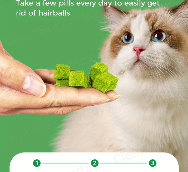Cat Snack Pellets and Biscuits, 150g Cat Grass Pellets or Mixed Flavor Cat Biscuits and 155g Green Square Mint Granules for Supervised Treat Time