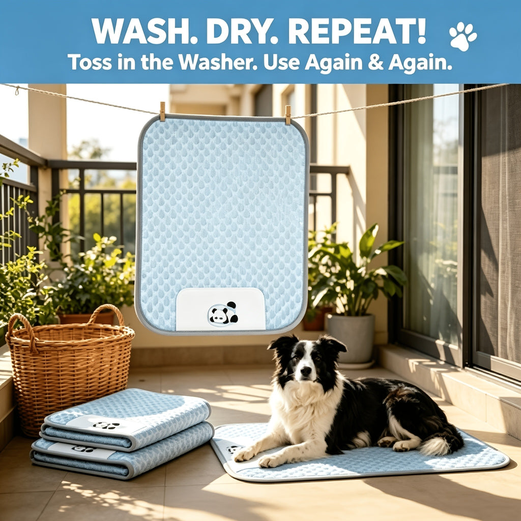 Washable Pet Bed Mat for Dogs and Cats, Blue Textured Non-Slip Sleeping Pad in S, M and L Sizes up to 44.9 x 34.3 Inches for Home and Vehicle Use