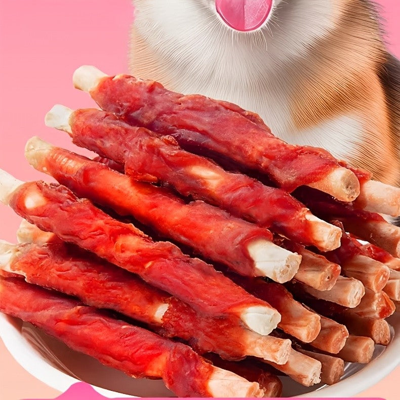 Dog Chew Sticks with Chicken and Duck Wraps, Mixed Rawhide Roll Treat Combo for Supervised Chewing, Occasional Rewards and Dog Owner Gift Baskets