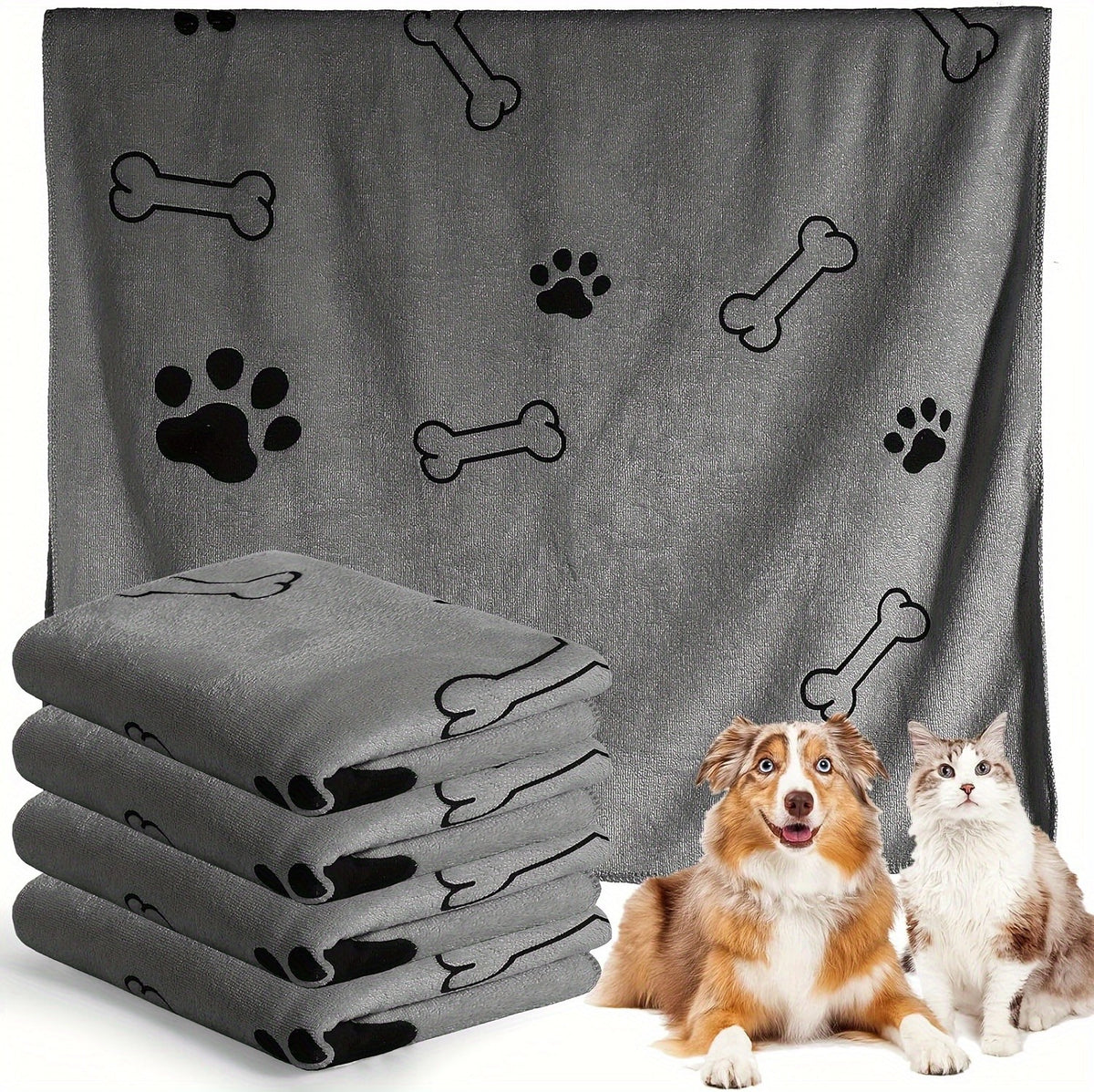 Microfiber Dog Towel, 52 x 100 cm Absorbent Quick-Dry Pet Bath and Grooming Cloth for Medium to Large Dogs, Eight Color Options for Home and Travel