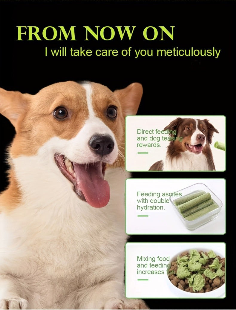 Dog Grass Treat Sticks 15 Pack, Freeze-Dried Green Chew Snacks for Supervised Reward Time, Everyday Canine Treat Routines and Holiday Gift Baskets