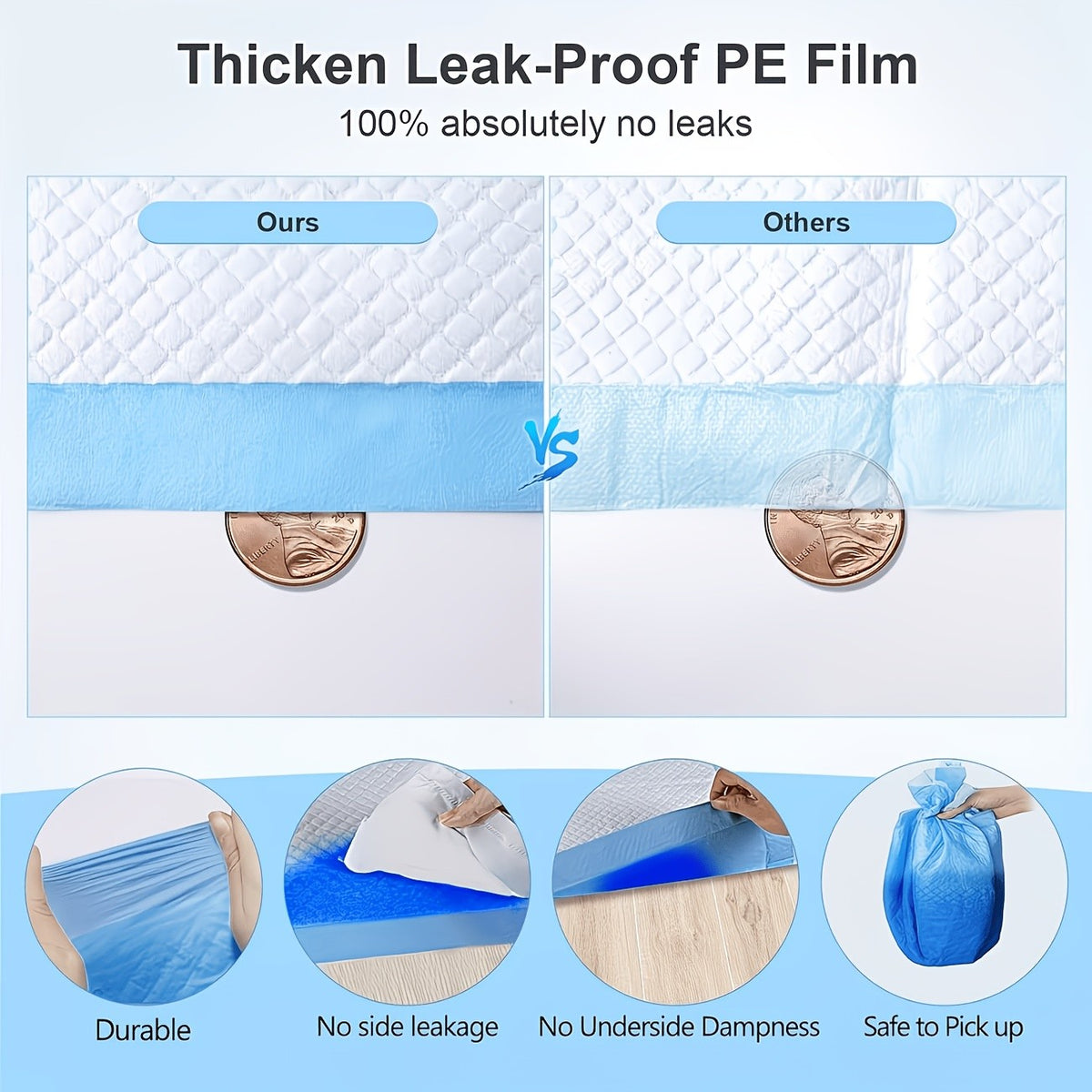 Quick-Dry Dog Pee Pads 31 x 47 Inch, 60 Count Extra Large Absorbent Puppy Potty Training Pads with Leak Protection for Housebreaking and Crate Use