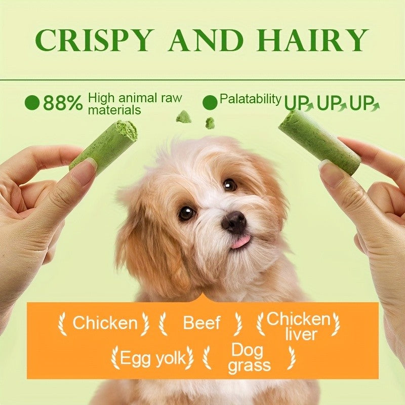 Dog Grass Treat Sticks 15 Pack, Freeze-Dried Green Chew Snacks for Supervised Reward Time, Everyday Canine Treat Routines and Holiday Gift Baskets