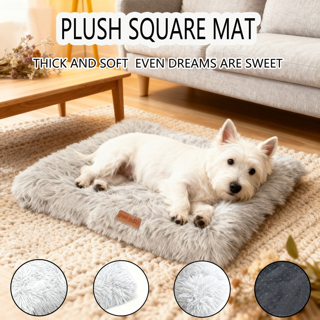Plush Cat Bed with Resilient Soft Cushion, Light Grey Indoor Sleeping Nest in Five Sizes for Kittens, Maine Coons and Persian Cats