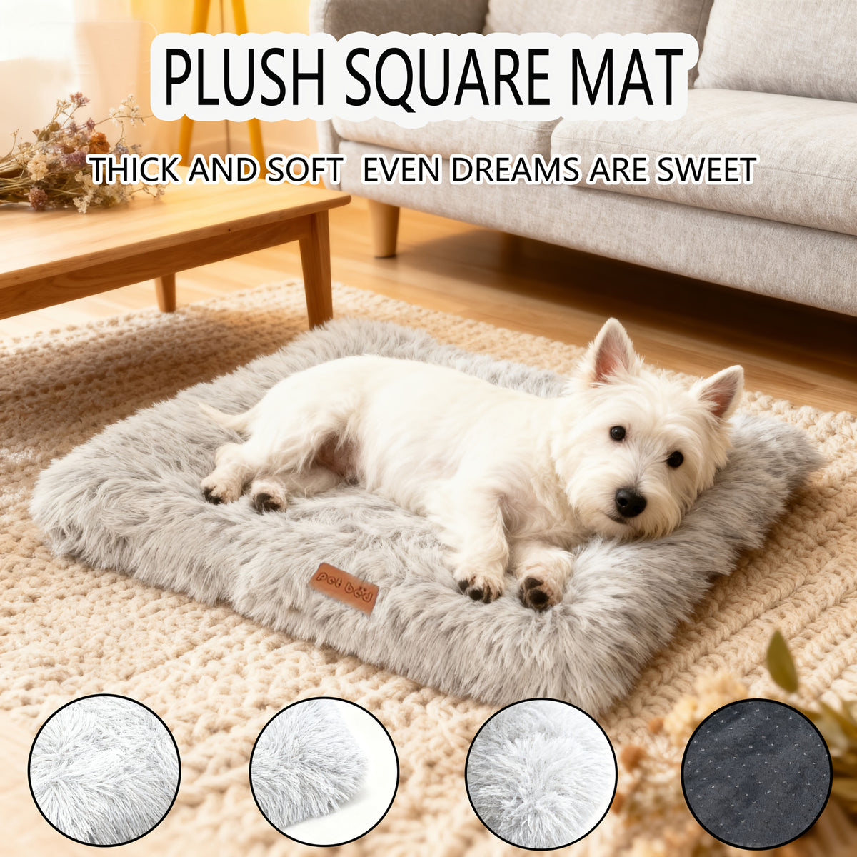 Plush Cat Bed with Resilient Soft Cushion, Light Grey Indoor Sleeping Nest in Five Sizes for Kittens, Maine Coons and Persian Cats