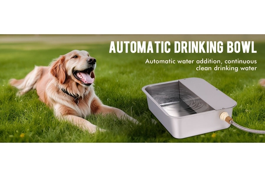 Automatic Outdoor Dog Waterer 3 Gallon, Stainless Steel Self-Filling Water Bowl for Large Dogs, Cats, Chickens, Goats and Sheep