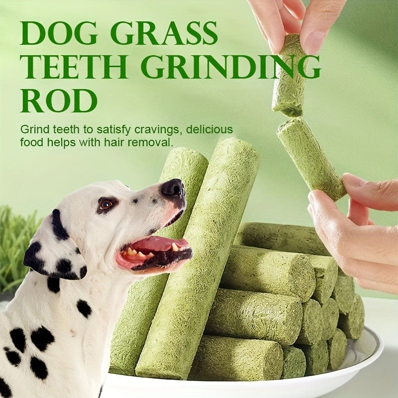 Dog Grass Treat Sticks 15 Pack, Freeze-Dried Green Chew Snacks for Supervised Reward Time, Everyday Canine Treat Routines and Holiday Gift Baskets