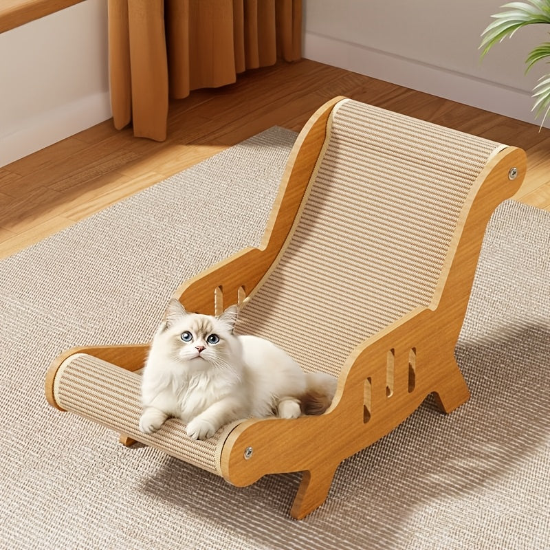 Sisal Rope Cat Scratcher Sofa, Durable Cat Scratching Chair and Lounge Furniture for Indoor Cats to Scratch, Stretch, Rest and Relax