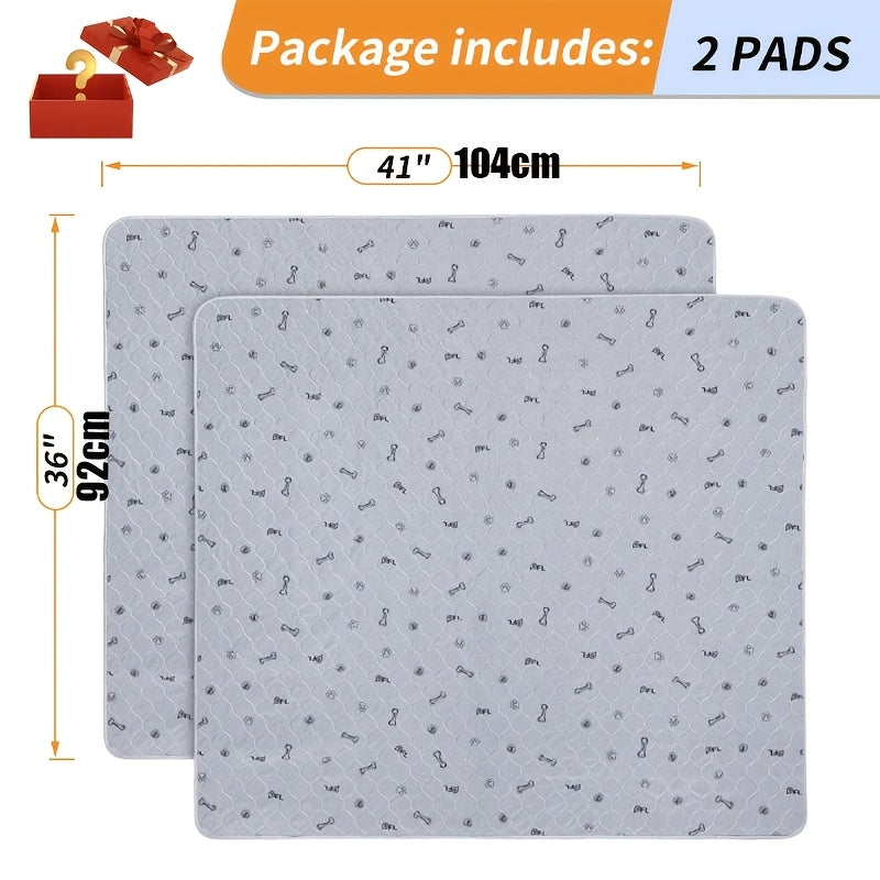 Washable Puppy Training Pads in 24 x 16 or 36 x 41 Inches, Reusable Four-Layer Non-Slip Dog Pee Mats with Size-Specific 2 or 6 Pack Options
