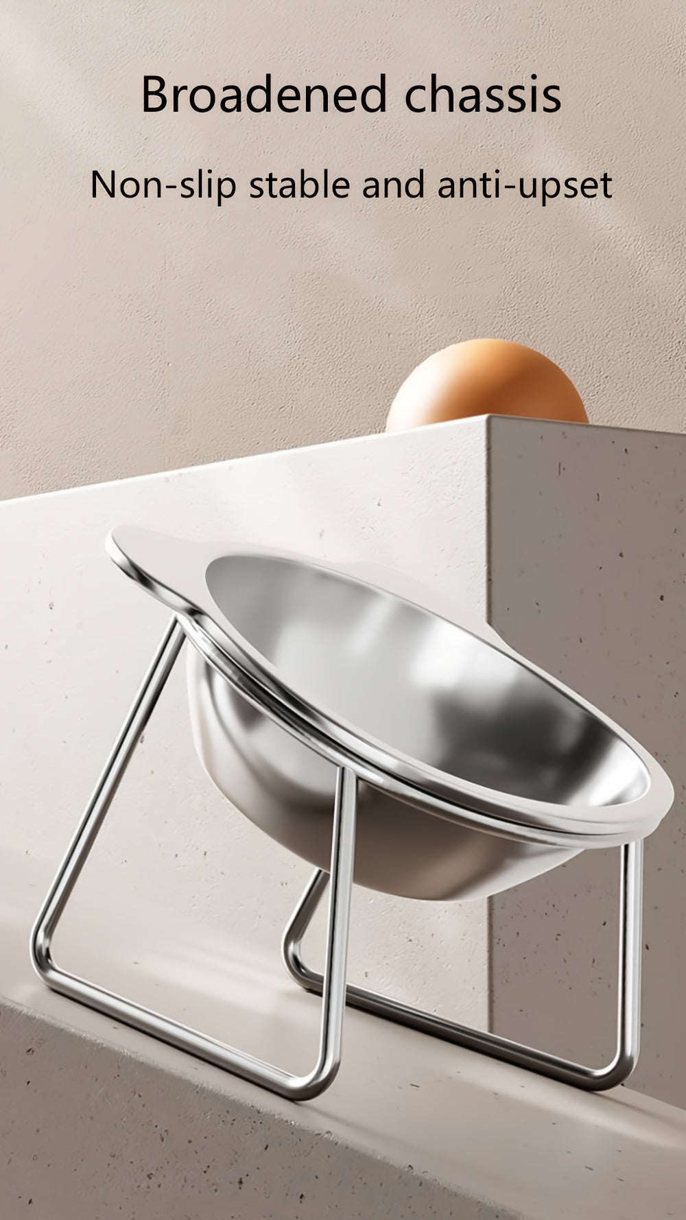Stainless Steel Cat Ear Bowls with 15 Degree Tilted Elevated Stands, 2 Sets of Raised Pet Dishes for Everyday Food and Water