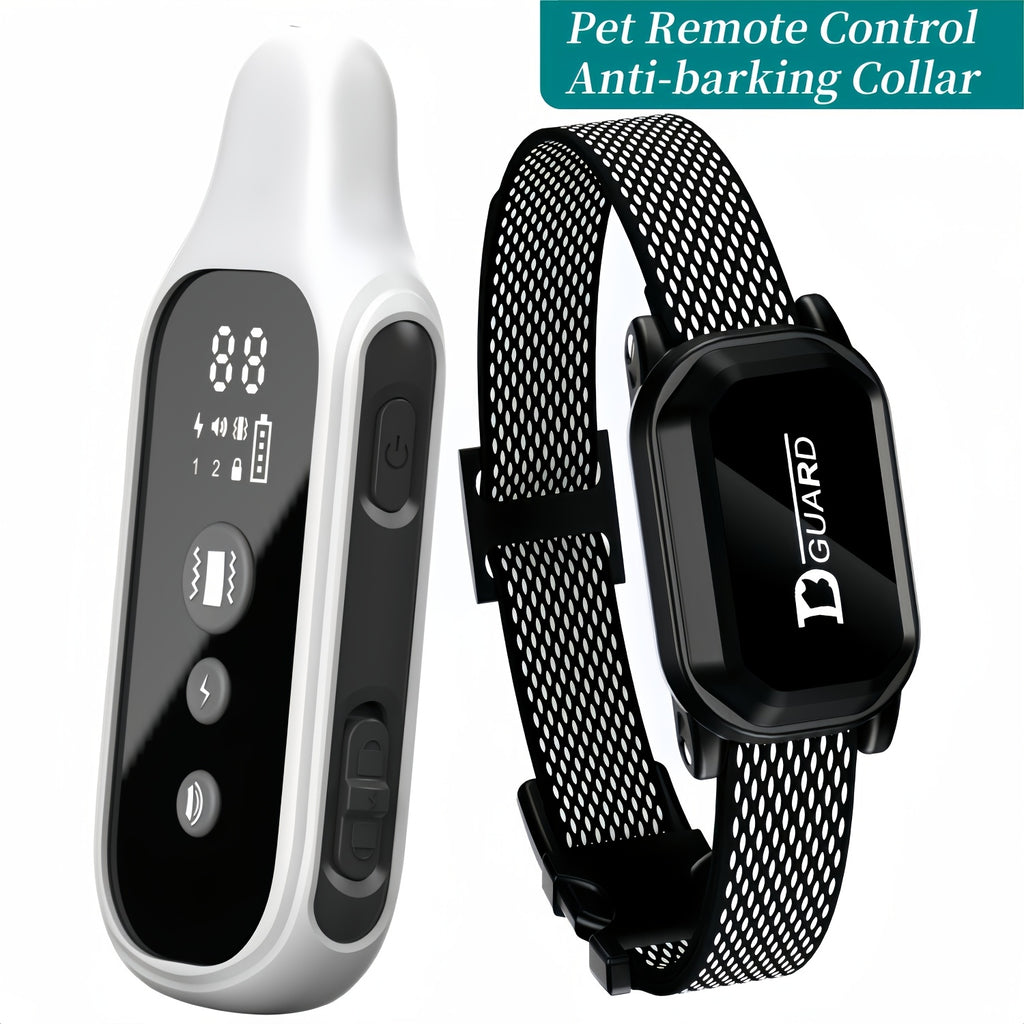 Dog Training Collar D80 with Remote Control, Rechargeable Black Adjustable Nylon Collar with Listed Beep and Vibration Modes for Supervised Single-Dog Sessions