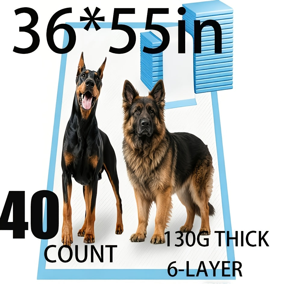 Pee Pads for Large Dogs, Oversized Quick-Dry Disposable Puppy Training Pads, Thickened Leak-Proof Backing, 55 x 36 Inch 40 Count or 53 x 31 Inch 38 Count