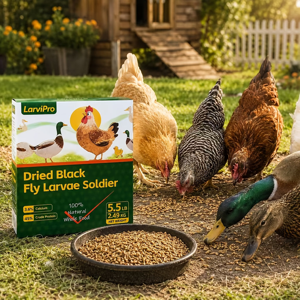 Chicken Grub Treats, Dried Black Soldier Fly Larvae in 5.5 lb or 11 lb Packs for Backyard Hens, Ducks and Wild Birds, Supplemental Foraging Snacks