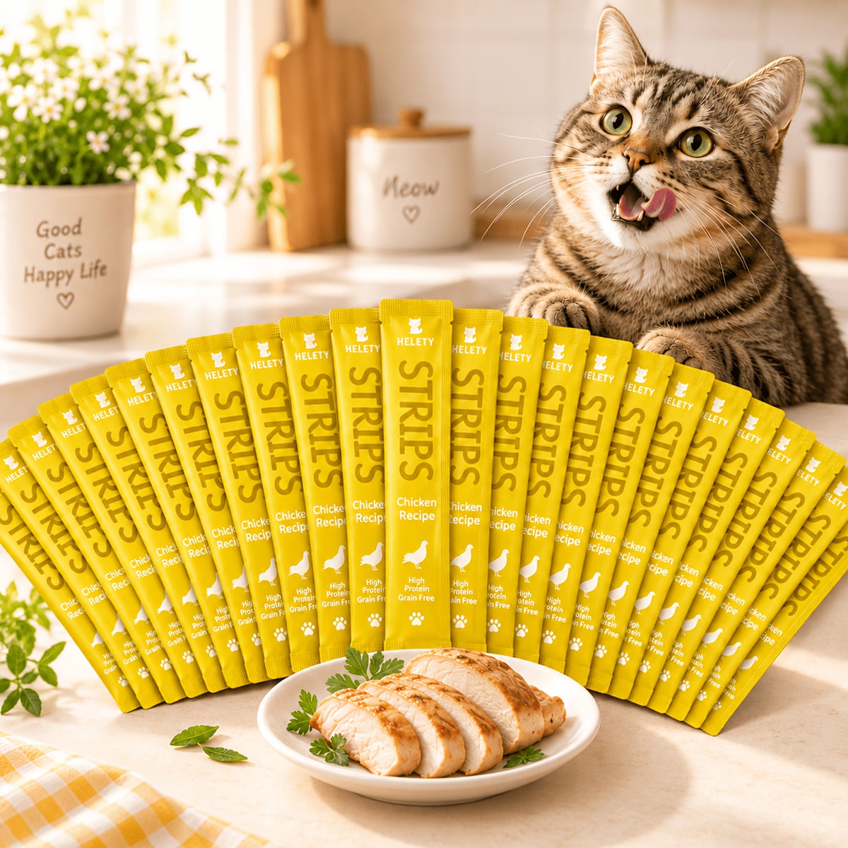 Lickable Cat Treat Sticks, Creamy Squeezable Cat Puree Snacks for Hand Feeding and Food Topping, Multi-Pack and Chicken or Squab 1lb Options