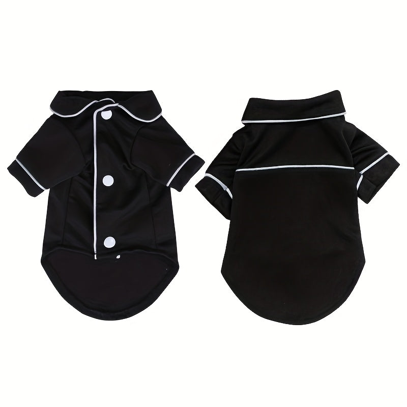 Dog Pajamas for Small Breeds, Soft Stretchable Breathable Pet Sleepwear in Black or Cute White Bear, XS to XL for Cozy Indoor Lounging