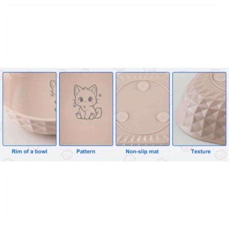 Shallow Cat Bowls 6-Piece Set, Non-Slip Wet Food Plates with Anti-Tip Design for Indoor Cat Feeding Routines, Mixed Random Colors