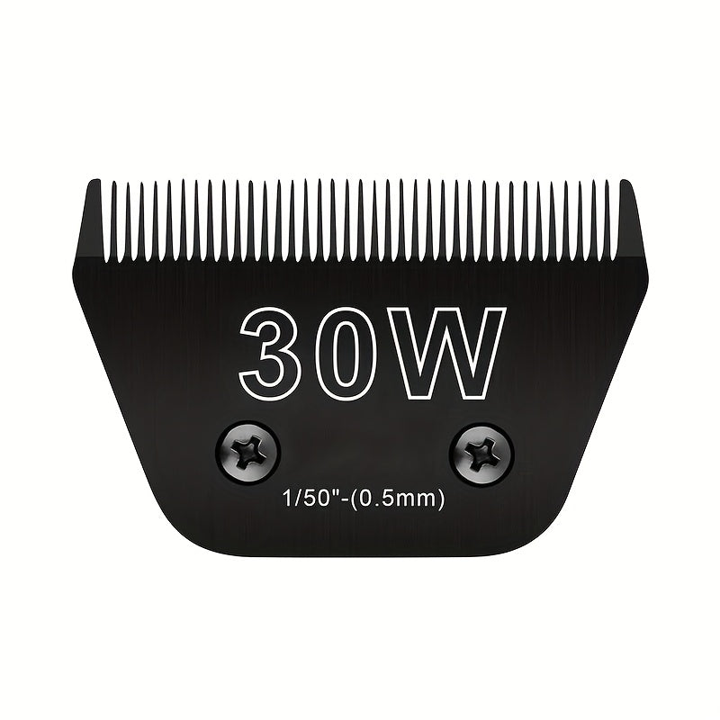 Dog Clipper Blades in 30W, 4FW and 7FW Options, Black Stainless Steel Grooming Replacements Listed for Andis, Oster A5 and KM10 Clippers