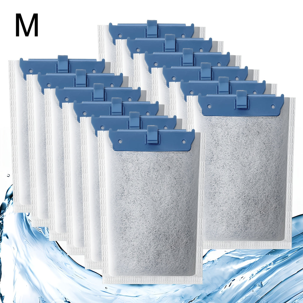 Medium Aquarium Filter Cartridges, 12 Pack Replacement Filters Compatible with Tetra Whisper Bio-Bag 10i, IQ10, PF10 and Tetrafauna ReptoFilter