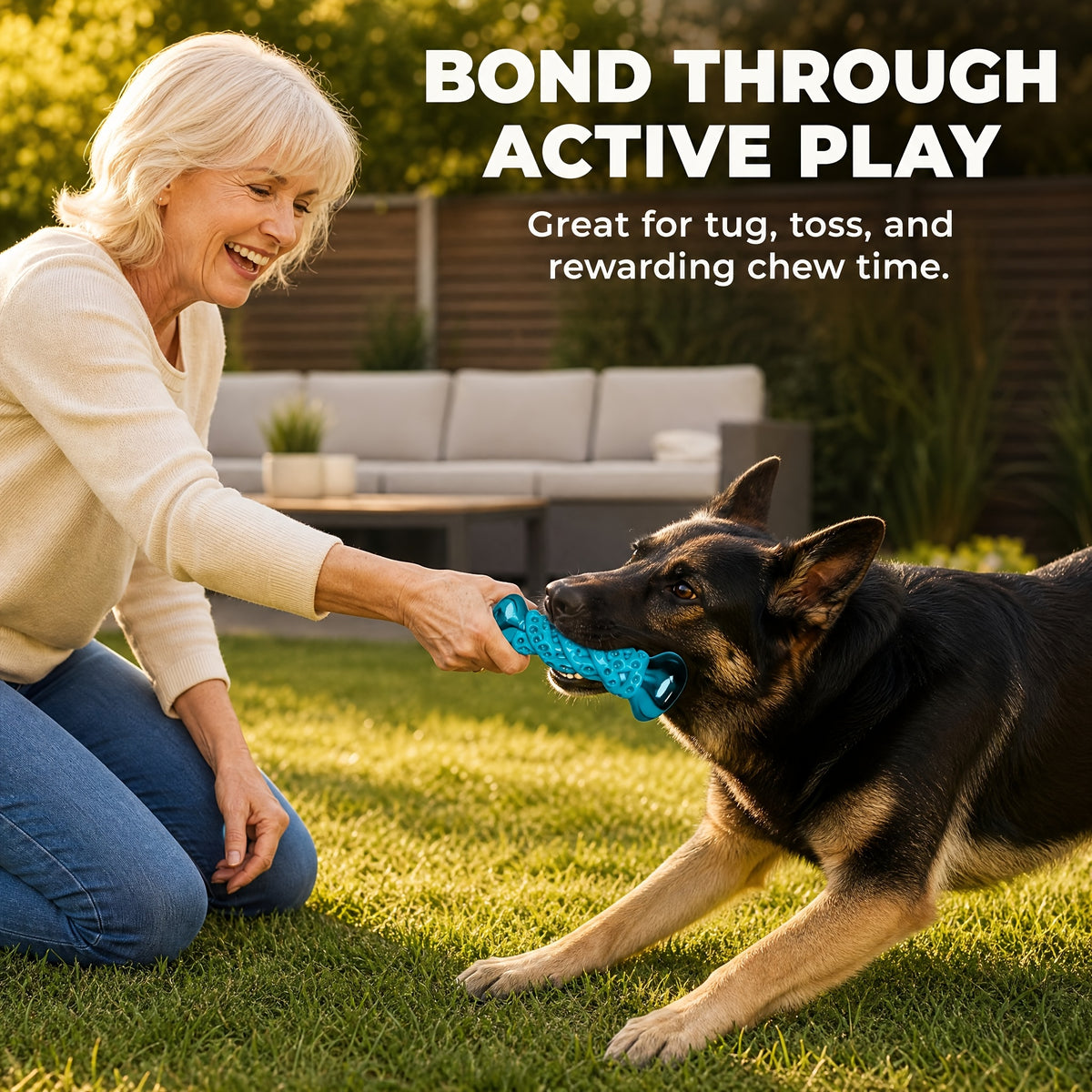 Dog Chew Toy with Twisted Bone Texture, Beef-Flavored Nylon Chewing Bone 6.7 Inches for Medium and Large Dogs, Single Piece for Supervised Play