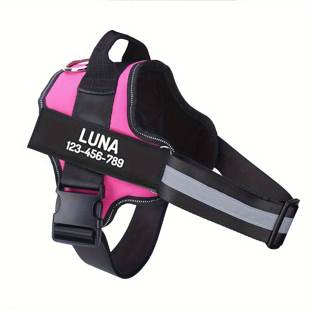 Personalized No Pull Dog Harness with Custom Name and Phone Number, Heavy-Duty Walking and Training Pet Vest in XS to XXL Size Options