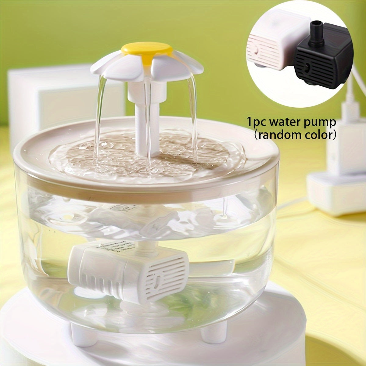 Cat Water Fountain 50.72 oz with USB Powered Quiet Pump, BPA-Free Easy-Clean Pet Drinking Dispenser with Feeder or Pump Set Options
