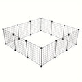 Guinea Pig Playpen with Black Metal Wire Panels, 28 x 56 x 14 Inch Indoor Small Animal Exercise Fence for Supervised Rabbit and Pet Play