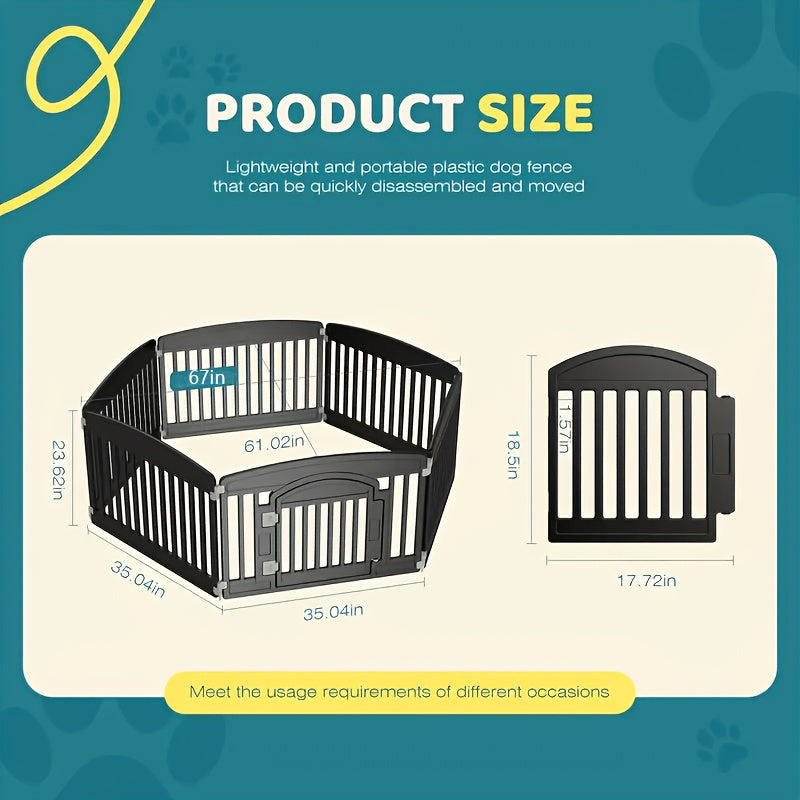 Foldable Puppy Playpen with Gate, 4 or 6 Panel Small Dog Fence in Black or White for Supervised Indoor Play Areas and Outdoor Pet Routines