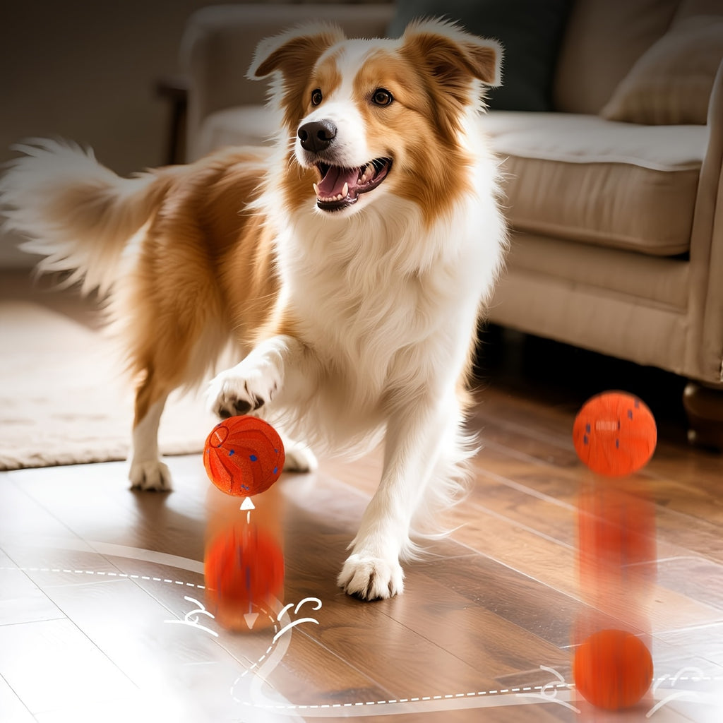 Smart Bouncing Dog Ball with Tap-to-Start Activation, Automatic Rolling and Spinning E-TPU Chase Toy with Sleep Mode for Medium and Large Dogs